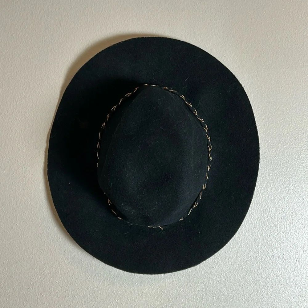 A‎ New Day Black Wool Wide Brim Hat